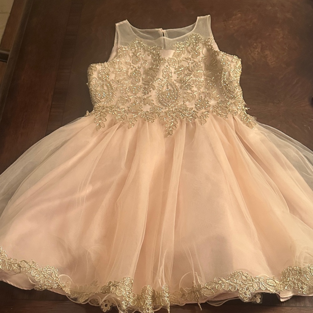 Blush by Us Angels Pink and Gold Formal Dress